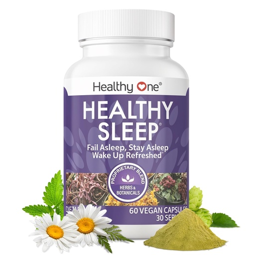 [BRSWGFQEAFYWMALX] Healthy Sleep - 10 REM Inducing Ingredients - Supports All Stages of Deep Rest - Insomnia - Anxious - Restless - Melatonin - Valerian - Chamomile - Theanine - GABA - Hops - Lemon Balm - 60 Count