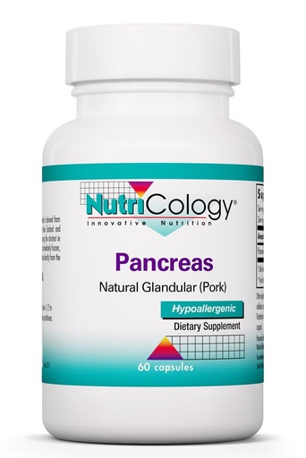 [BRSWIYQACECRYCD4] Nutricology Pancreas Pork - Freeze Dried Pancreas Tissue - Supports Digestive System - Glandular Capsules - Hypoallergenic Formula - 60 Servings - 60 Count
