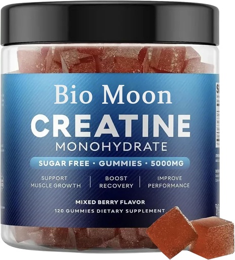 [BRSRAGAOAABRE2T7] Creatine Monohydrate Gummies 5000mg for Men & Women, Chewables Creatine Monohydrate for Muscle Strength, Energy Boost, Pre-Workout Supplement(120 Count)- Mixed Berries Flavour