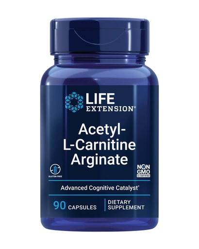 [BRSWGED3ORYAOYDO] Life Extension Acetyl-L-Carnitine Arginate, Advanced Brain & Nerve Health, Cellular Energy Support, Gluten-Free, Non-GMO, 90 Capsules