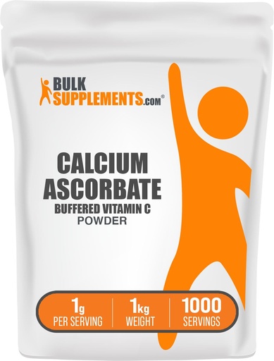 [BRSWIFI6BZYW2FL2] BulkSupplements.com Calcium Ascorbate Powder - Buffered Vitamin C Supplement, Calcium Powder - Vegan & Gluten Free, 1g per Serving, 1kg (2.2 lbs) (Pack of 1)