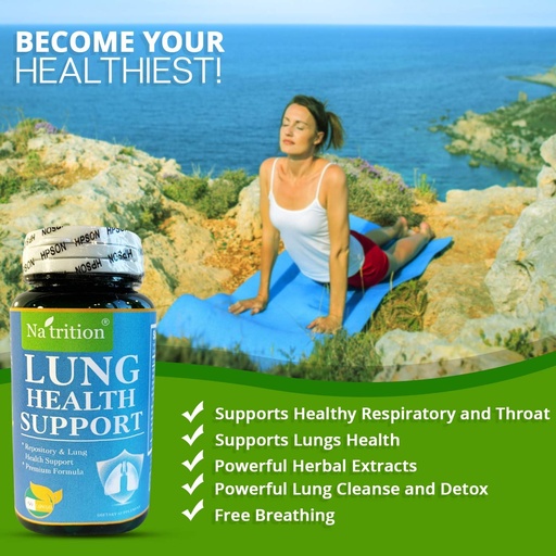[BRSWY2Q2DIJRUYD3] Na'trition NATRITION Lung Support Supplement – Lung Health Natural Supplement for Men and Women – Better Lungs Supplement with Vitamin C, Zinc, Quercetin and Ginger Powder – 60 Capsules