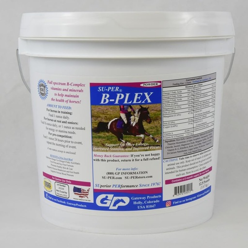 [BRSROHQOAQPQ43Y7] SU-PER B-Plex Powder Equine Vitamins - Complete B-Complex Horse Vitamins and Minerals Supplement - Healthy Hooves, Red Blood Cells, Horse Calming Powder - 12.5 Pounds, 6 Month Supply (180 Days)
