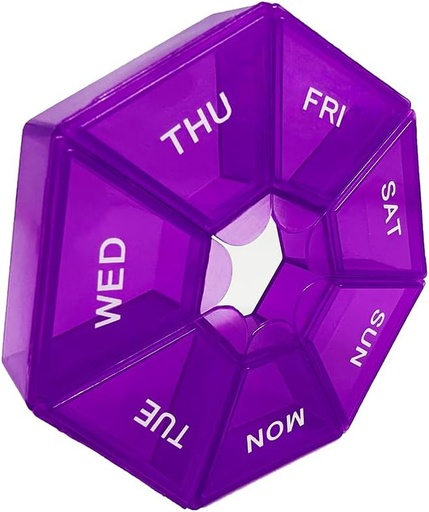 [BRSRAFA3OUCQ4E33] Purple Pell Casisma - 7 Dia setmanalment Organitzador amb 1 hora un dia comparament - Viatgen Pill Holder