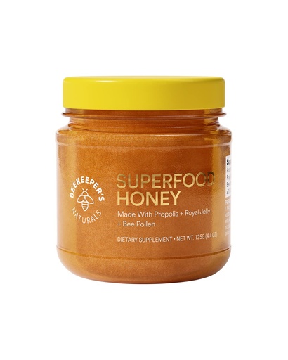 [BRSWGCAFOAORMF3Z] Superfood Honey by Beekeeper's Naturals - Bee Pollen, Royal Jelly, Propolis, Honey - Natural Energy, Immune Support, Mental Clarity, Athletic Performance (4.4 oz)