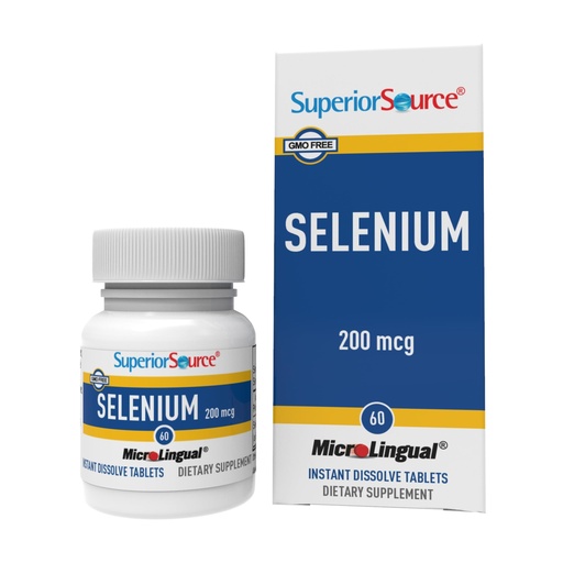 [BRSWIZTQAQBRSGYZ] Superior Source Selenium 200 mcg - Immune Health Support Supplement - Selenomethionine Tablets Aid Thyroid Gland Function - Supplement Supports Recycling of Vitamin E - 60 Instant Dissolve Tablets