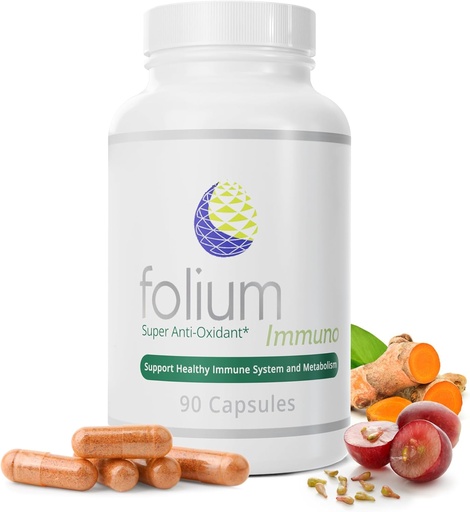[BRSW2HAYC54AAE3H] Folium Immuno Inflammatory Supplement and Pine Parts, GrapeSeed, Ginger, Turmeric, Green Tea, White Pepper & Pomegranate Extracts