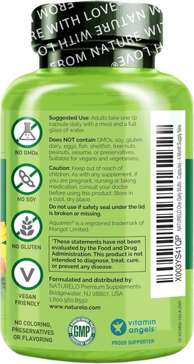 [BRSW2BQKBUJWEHTX] NATURELO One Daily Multivitamin for Women 50+ (Iron Free) - Menopause Support for Women Over 50 - whole Food supplement - Non-GMO - No Soy - 120 Capsules - 4 Month Supply