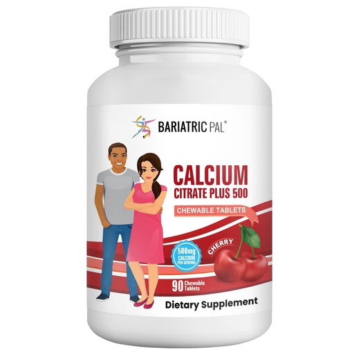 [BRSROZI6BEPQKH3L] BariatricPal Calcium Citrate 500mg Chewable Tablets - Cherry (30-Day Supply)