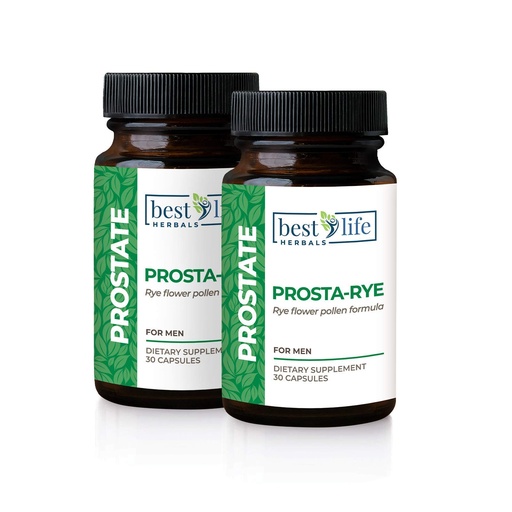 [BRSWIAIFCJ4Q4GA5] Best Life Herbals Prosta-Rye - Natural Prostate Supplement for Men Experiencing an Enlarged Prostate, Frequent Urination, Overactive Bladder - 2 Bottles, 60 Capsules