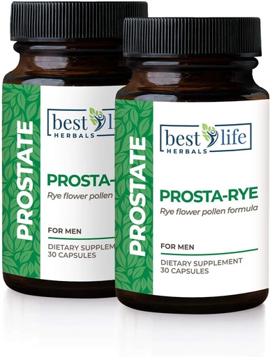 [BRSWIAIFCJ4Q4GA5] Best Life Herbals Prosta-Rye - Suplemento Prostata Natural para Hombres Experimentando una Prostata Ampliada, Urination Frequent, Overactive Bladder - 2 Botellas, 60 cápsulas
