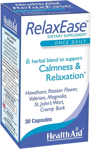 [BRSWIYL4DICQIFI3] RelaxEase, kasviperäisten sekoitus tukea Harmony ja tranquility, kerran päivässä, 30 ct, auttaa edistämään terveyttä ja rentoutumista