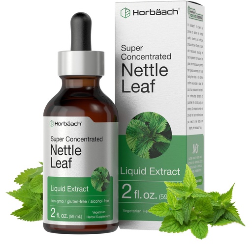 [BRSWGAAOCEFQMGYZ] Horbäach Nettle Leaf Extract Drops | 2 fl oz | Alcohol Free | Vegetarian Liquid Supplement | Non-GMO, Gluten Free Tincture