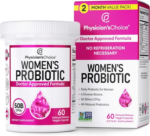 [BRSROZAQOUPW223F] yhn Women's Probiotic 50 Billion CFU Capsules, probiotic Supplement for Women with 50 Billion CFUs Plus clinically Proven Ingredients,60 Ct.