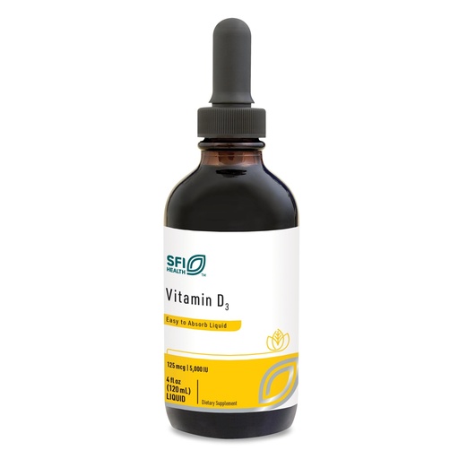 [BRSWG2Y5DENGYCDV] Klaire Labs SFI Health Vitamin D3 Liquid Drops - High Potency 5000IU VIT D in Easy-to-Absorb MCT Oil - Immune Support - No Soy, No Artificial Colorings or Flavors (120ml / 4 fl oz)