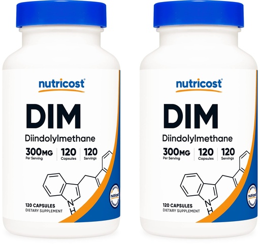 [BRSWKGQYCF4QMDTY] Nutricost DIM (Diindolylmethane) 300mg, 120 Capsules with BioPerine (2 Bottles)