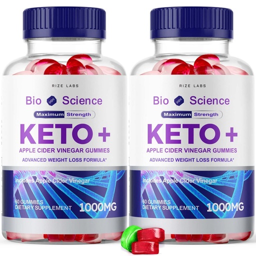 [BRSRMCAHOV5BUGQU] Bio Science Keto Plus Gummies for Weight Loss, Extra Strength, Advanced Formula Includes Apple Cider Vinegar Gummies (120 Gummies) (Pack of 2)
