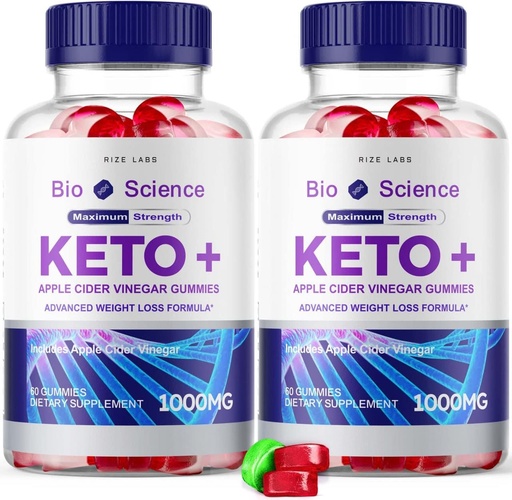 [BRSRMCAHOV5BUGQU] rize labs - Bio Science Keto Plus Gummies for Weight Loss, Extra Strength, Advanced Formula Includes Apple Cider Vinegar Gummies (120 Gummies) (Pack of 2)