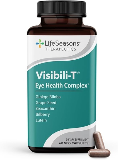 [BRSRAYIPB54AMHL7] LifeSeasons Visibili-T s Bone Densi-T - Očné zdravie a vízia podpora doplnok - luteín, chróm, mrkva koreň, čučoriedky, Ginkgo Biloba, Hroznové semeno extrakt, lykopén, vitamín A a viac - 120 Kapsule