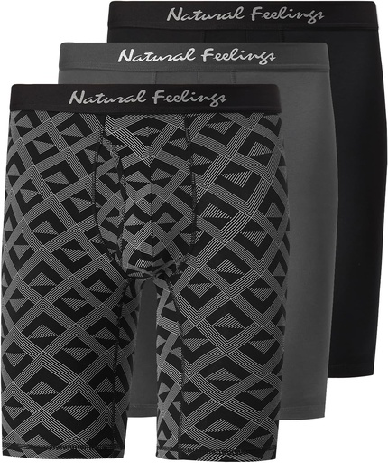 [BRSRMHABCB6BSCQZ] Feelings Naturelles Sous-vêtements Hommes Boxer Modal Slips 9 pouces Boxer longue jambe pour hommes Pack
