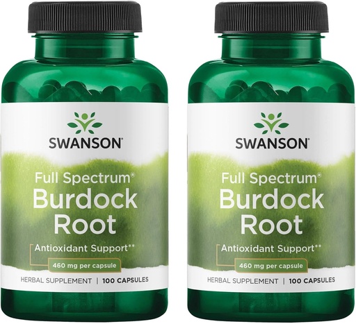 [BRSWGFD3CJ6RQFY2] Swanson Burdock Root Kidney ' Liver Support - Detox Skin Helps Remove Toxins From The Body - Support Well Being And Healthy Immune System - Herbal Antioxidant supplement (460 mg 100 Capsules) (2 Pack)