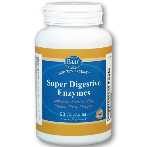 [BRSWI2Y3OINRWALC] Baar Super Digestive Enzymes Capsules with Bromelain Pancreatin, 90 Count | Comprehensive Enzyme Blend, Supports Digestion Of Fats Carbs And Protein