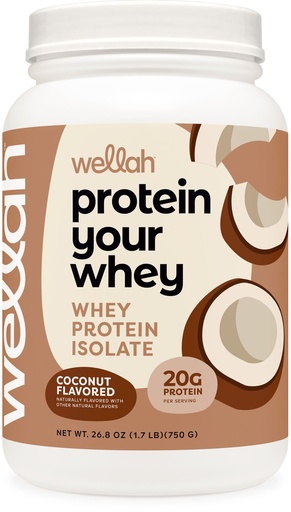 [BRSROAD4BYNAY3QY] Wellah Protein Your Whey (30 Servings, Coconut Flavored) - Whey Protein Isolate Protein
