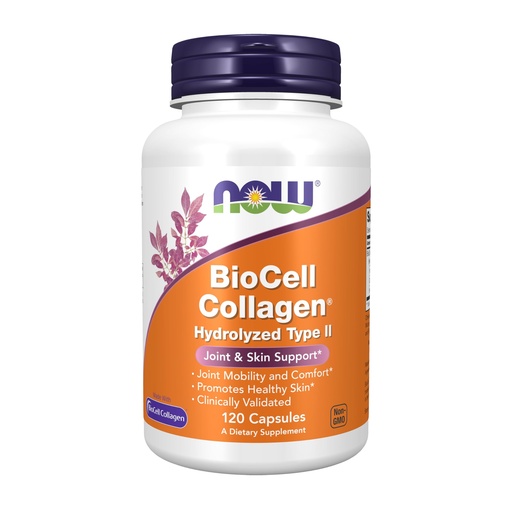 [BRSWGGQQDMBWYAY2] NOW Foods Supplements, BioCell Collagen® Hydrolyzed Type II, Clinically Validated, 120 Veg Capsules