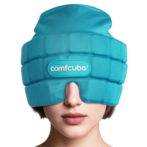 [BRSRMAT3OIIQMHLO] Migraine & Headache Relief Ice Cap, 2 Hours Long Lasting Cold Therapy Wearable & Washable Form Fitting Ice Hat for Sinus & Stress Relief, Puffy Eyes, Severe Migraines, Chemo