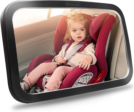 [BRSWGFDRBMOQOETJ] Shynerk Baby Car Mirror, Safety Car Seat Mirror for Rear Facing Infant with Wide Crystal Clear View, Shatterproof, 360° Rotation, Crash Tested and Certified