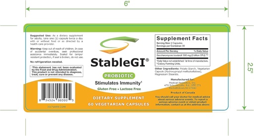 [BRSWIZITA54AKCQ5] Suplemento Probiótico - Saccharomyces Boulardii Suplemento para todas las edades - Fácil de Tragar - Capsules Vegetarianos - Apoyo Sistema Inmunitario &amp; Salud GI – 60 cápsulas