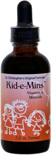 [BRSWIEIYOQNRK33O] Christopheren jatorrizko formulak Kid-E-Mins bitaminak eta Mineralak, Natural Orange Flavor, Kids Liquid Multivitamin, 2 oz