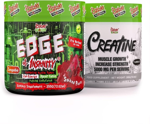 [BRSRMCABOZ6ROHLH] Psycho Pharma Edge of Insanity Pre Workout + Креатиновый стек