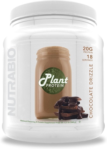 [BRSW2FL2BANAGYIV] NutraBio Plant Protein Powder– Vegan Protein Powder – 20G of Protein per Scoop –Organic, Lactose Free and Dairy Free- Chocolate Drizzle 18 Servings