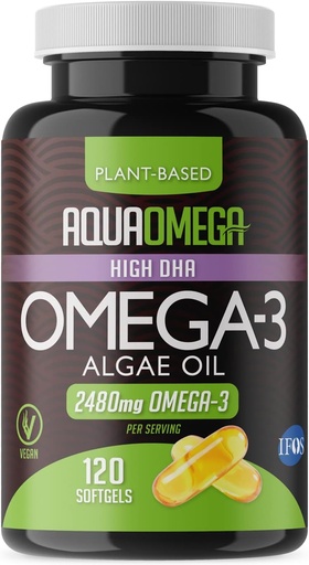[BRSWYEIFARYWOG37] Ultimate Strength Plant Based Omega 3 Supplement, Vegan Omega 3 Supplement, Organic Omega3 Fatty Acids EPA & DHA Supplements from Cold Pressed Algae Oil, Omega3 Algae Based Supplements, 120 Softgels