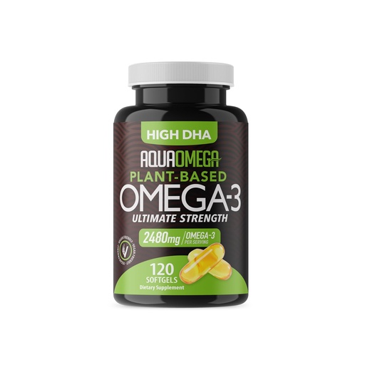 [BRSWYEIFARYWOG37] Ultimate Strength Plant Based Omega 3 Supplements, Organic EPA and DHA Omega 3 Fatty Acid Supplements from Algae Oil, No Fishy Aftertaste, 120 Softgels