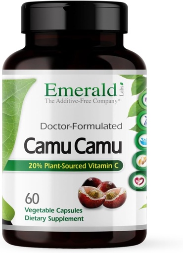 [BRSWIZYMBR6BCG32] Emerald Labs Camu Camu - Bitki-Güclü C, Bioflavonoids, Amino Acids & B Vitaminlər - Gluten-Free, Vegan - 60 Plüminium (30-Day Supply)
