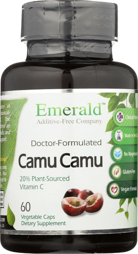 [BRSWIZYMBR6BCG32] Emerald Labs Camu Camu - Plant-Sourced Vitamin C, Bioflavonoids, Amino Acids & B Vitamins - Gluten-Free, Vegan - 60 Vegetable Capsules (30-Day Supply)