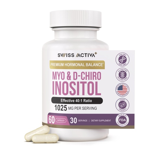 [BRSRA2T5AB7BUDLD] Swiss Activa+ Labs Myo Inositol & D-Chiro Inositol Supplement – 40:1 Ratio – Women’s Hormone Support – Supports Overall Menstrual Health & Metabolic Wellness – 30 Day Supply