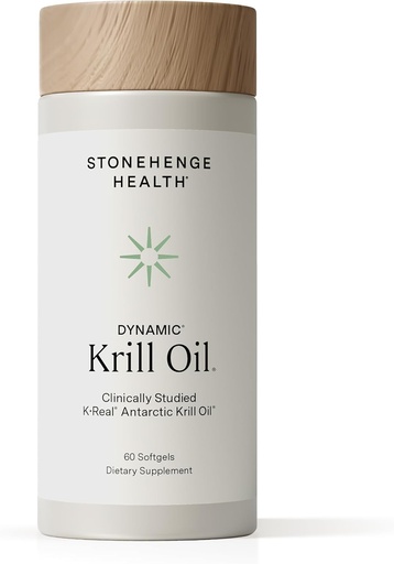 [BRSWY23QOR6WACIY] Stonehenge Health Dynamic Krill Oil 1600mg – Triple Strength Antarctic Omega-3 Supplement with EPA, DHA, Phospholipids & 2mg Astaxanthin – Supports Heart, Brain, Skin, Joint & Eye Health – 60 Softgels