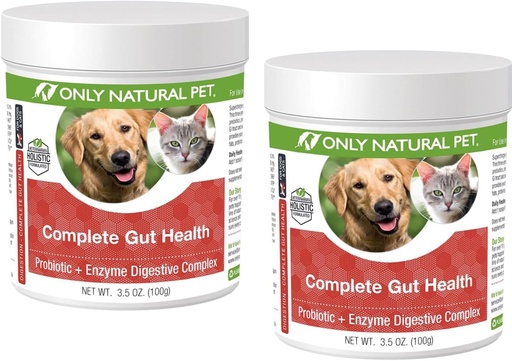 [BRSROBLYCQPGODT2] Only Natural Pet Complete Gut Health Complex - Probiotics & Digestive Enzyme Supplement for Dogs & Cats - Promotes Healthy Digestion, Immune System, Nutrient Absorption -3.5oz Powder (Pack of 2)