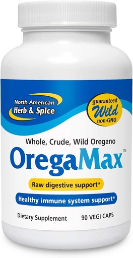 [BRSWYAYNBYNWADL7] NORTH AMERICAN HERB & SPICE OregaMax - 90 Vegi Caps - Pack of 3 - Healthy Digestive & Immune Support - Oreganol P73 Oregano Oil Supplement with Garlic & Onion - Non-GMO - 270 Total Servings