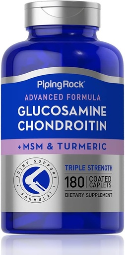 [BRSWGCADC4HBOH3U] Piping Rock Glucosamine Chondroitin MSM Turmeric  180 Caplets ← Triple Strength 