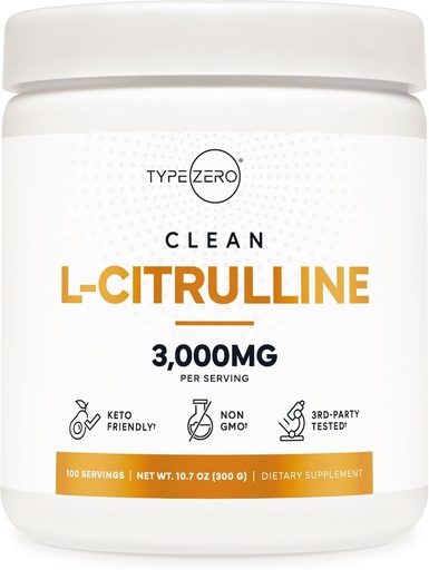 [BRSROYDQPMJQ4DYU] סוג אפס L-Citrulline בסיס אבקת, 3,000 מ"ג פריטור - 100 משרתים