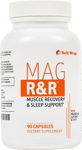 [BRSWKEA3BAEGMADY] SaltWrap Mag R&R - Nighttime Muscle Cramps Support, Natural Sleep Support for Adults with Magnesium Glycinate for Muscle Spasm and Leg Cramps Relief, 90 Capsules