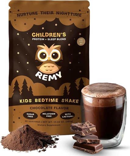 [BRSRAHQBCV6WMFLH] Happy Owl Remy Protein Sleep Aid Supplements for Kids, Melatonin-Free Formula, Lactium, L Theanine, Vitamin D, B6, Calcium & Herbal Extracts Sleep Aid for Kids, Balanced Nutritional Drink, Non GMO