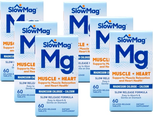 [BRSWKGYIBIFAECAZ] Slow Mag Magnesium Chloride and Calcium, 60 Tablets each (Value Pack of 6)