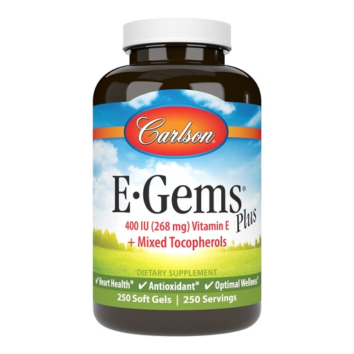 [BRSWIYILOAMWA3T2] Carlson - E-Gems Plus, Natural Vitamin E 400 IU, Supports a Healthy Heart, 250 soft gels