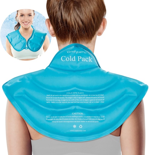 [BRSWYC3YB4DQGE3K] Comfytemp Ice Pack for Neck Shoulders Pain Relief, Resuable Large Gel Shoulder Cooling Wrap for Upper Back, Cold Compress Physical Therapy for Cervical Injuries, Men Women Gift