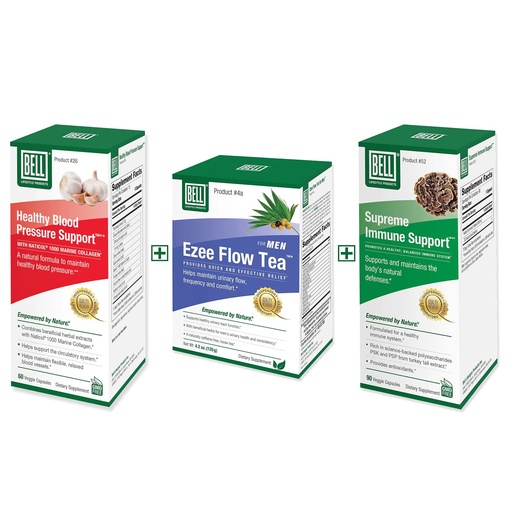 [BRSRMAQRPNYQYHTP] Bell Bundle – Supreme Immune Support, Ezee Flow Urinary Support Tea &Healthy Blood Pressure Support– 25 Years Around The World, Sold Directly by The Manufacturer